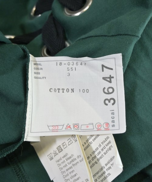 sacai（サカイ）Tシャツ・カットソー 緑 サイズ:3(L位) レディース/2200680600011