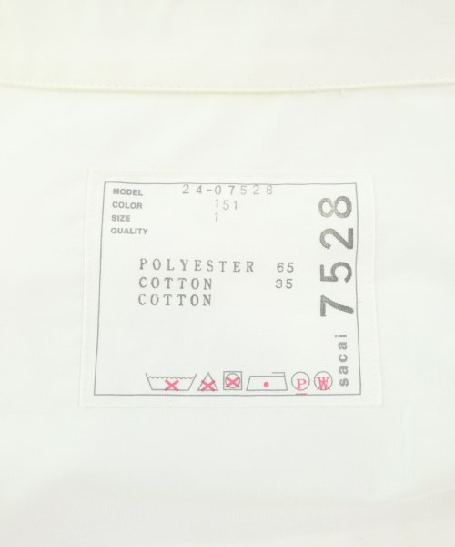 sacai（サカイ）カジュアルシャツ 白 サイズ:1(S位) レディース/2200677582078