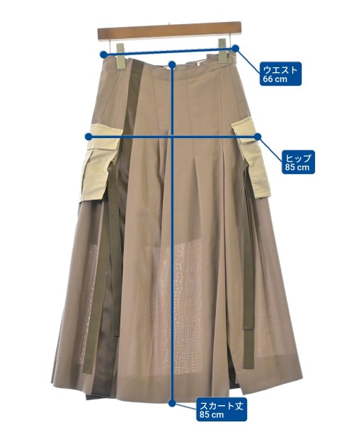 sacai（サカイ）ロング・マキシ丈スカート 茶 サイズ:0(XS位) レディース/2200689462016