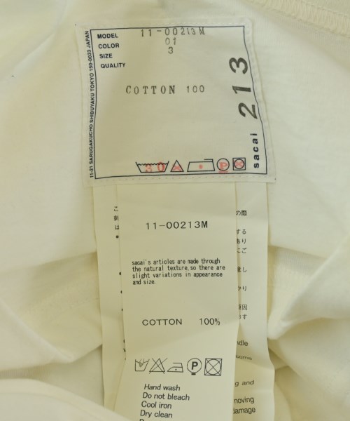 sacai（サカイ）Tシャツ・カットソー 白 サイズ:3(L位) メンズ/2200692045794