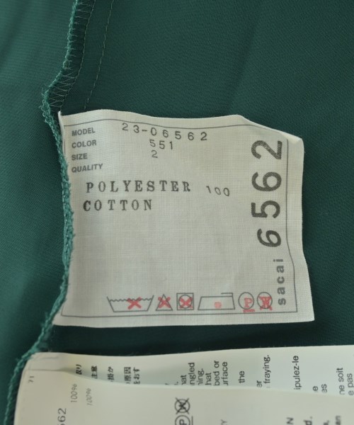 sacai（サカイ）ワンピース 緑 サイズ:2(M位) レディース/2200698368088