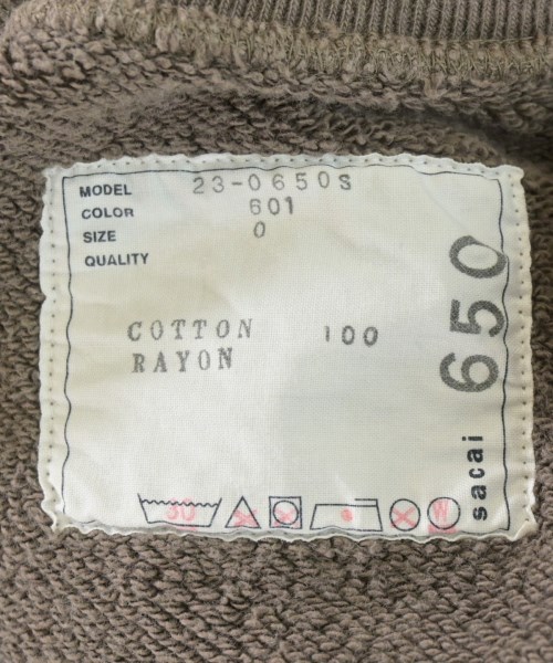 sacai（サカイ）スウェット 茶 サイズ:0(XS位) レディース/2200699599054