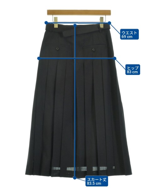sacai（サカイ）ひざ丈スカート 黒 サイズ:1(S位) レディース/2200700784035