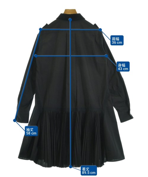 sacai（サカイ）シャツワンピース 黒 サイズ:1(S位) レディース/2200698754041