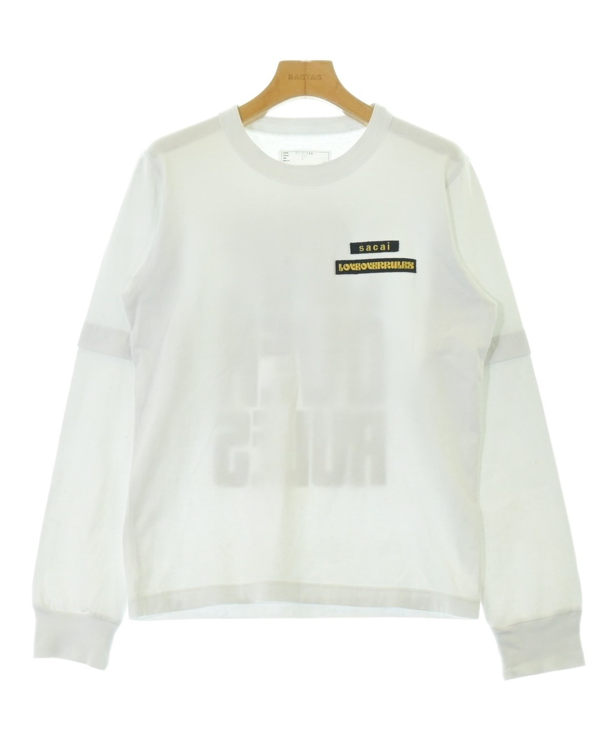 sacai gonz 長袖　Tシャツ 白　ロンT レディース sacai（サカイ）Tシャツ・カットソー 白 サイズ:0(XS位) レディース