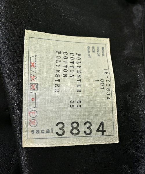 sacai（サカイ）ブラウス 黒 サイズ:1(S位) レディース/2200654021125