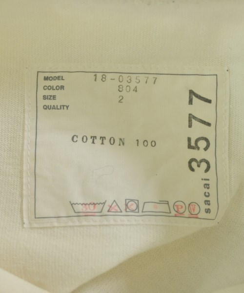 sacai（サカイ）Tシャツ・カットソー 白 サイズ:2(M位) レディース/2200655670049