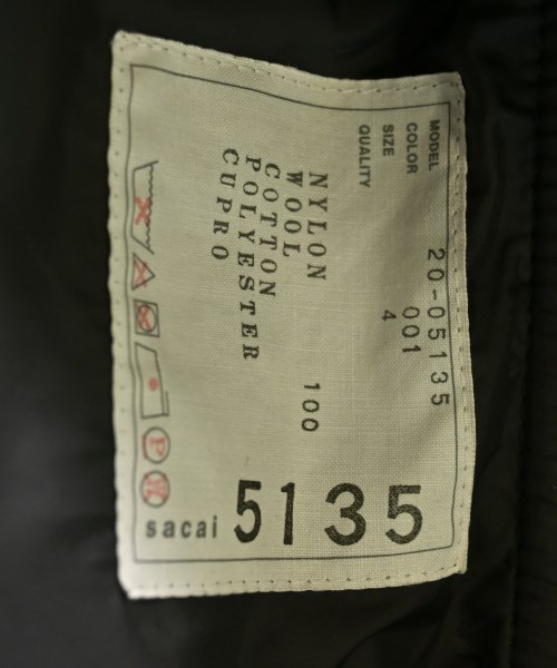 sacai（サカイ）コート 黒 サイズ:4(XL位) レディース/2200659700018