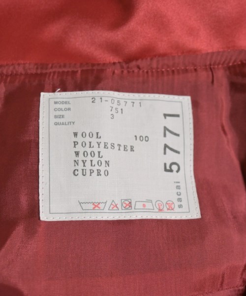 sacai（サカイ）その他 赤 サイズ:3(L位) レディース/2200659746016