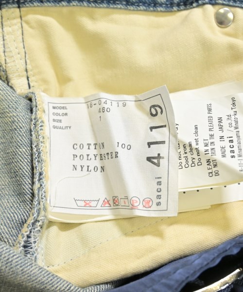 sacai（サカイ）デニムパンツ 青 サイズ:1(S位) レディース/2200660395012