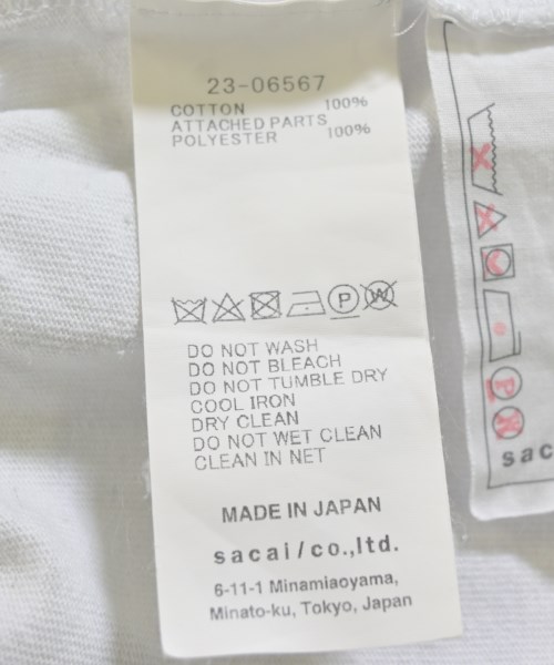 sacai（サカイ）Tシャツ・カットソー 白 サイズ:1(S位) レディース/2200711398108