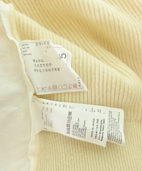 sacai（サカイ）ニット・セーター 白 サイズ:1(S位) レディース/2200713679014