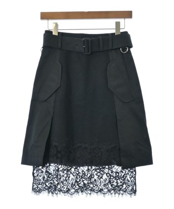 sacai（サカイ）ひざ丈スカート 黒 サイズ:1(S位) レディース