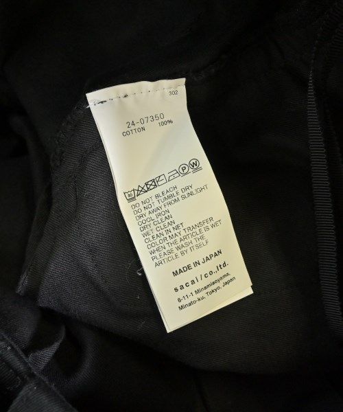 sacai（サカイ）カーゴパンツ 黒 サイズ:1(S位) レディース/2200647573013