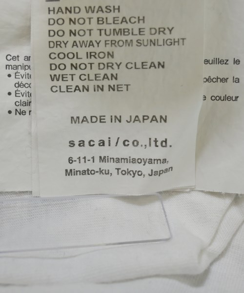 sacai（サカイ）Tシャツ・カットソー 白 サイズ:1(S位) レディース/2200649854035