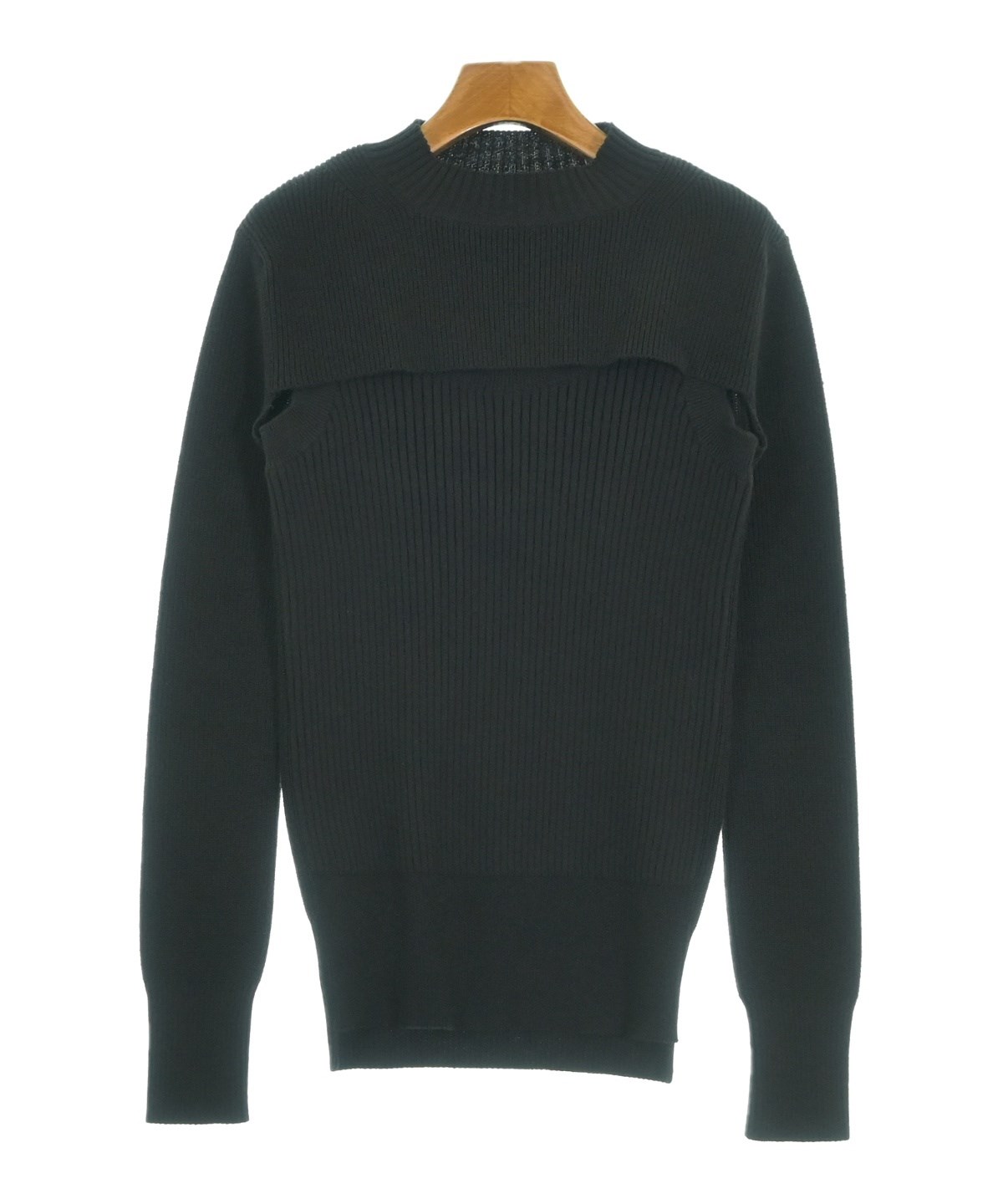 【SACAI】黒いリブ編み長袖セーター sacai（サカイ）ニット・セーター 黒 サイズ:1(S位) レディース