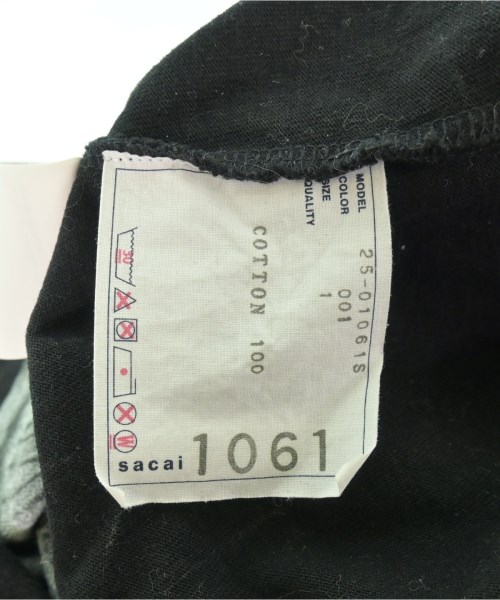 sacai（サカイ）Tシャツ・カットソー 黒 サイズ:1(S位) レディース/2200653110073