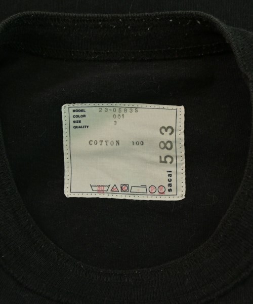 sacai（サカイ）Tシャツ・カットソー 黒 サイズ:3(L位) メンズ/2200653110080