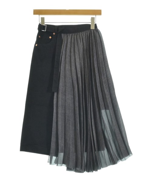 sacai(サカイ)ひざ丈スカート 黒 サイズ:0(XS位)/2200653110103