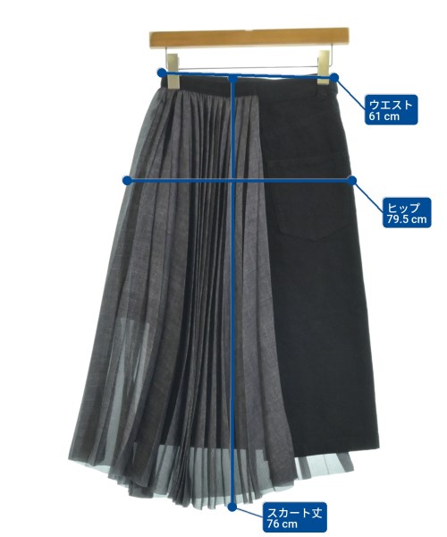 sacai（サカイ）ひざ丈スカート 黒 サイズ:0(XS位) レディース/2200653110103