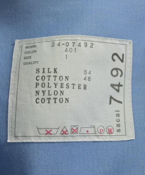 sacai（サカイ）カジュアルシャツ 青 サイズ:1(S位) レディース/2200653863047