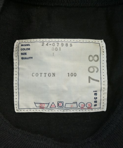 sacai（サカイ）Tシャツ・カットソー 黒 サイズ:1(S位) レディース/2200702901027