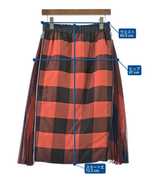 sacai（サカイ）ロング・マキシ丈スカート 赤 サイズ:1(S位) レディース/2200699859097