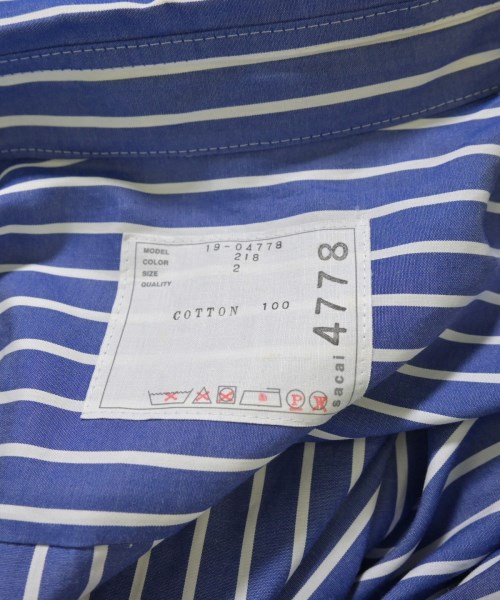 sacai（サカイ）シャツワンピース 青 サイズ:2(M位) レディース/2200699859165