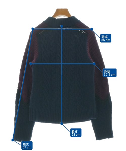 sacai（サカイ）ニット・セーター 紺 サイズ:2(M位) レディース/2200701694036
