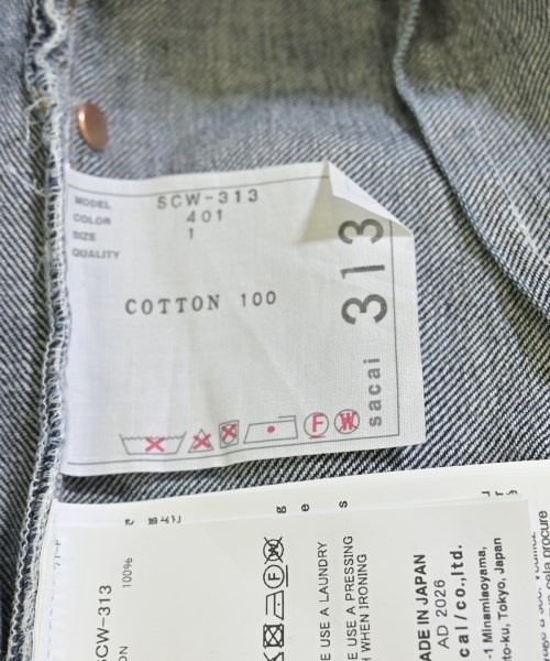 sacai（サカイ）デニムパンツ 紺 サイズ:1(S位) レディース/2200704299092