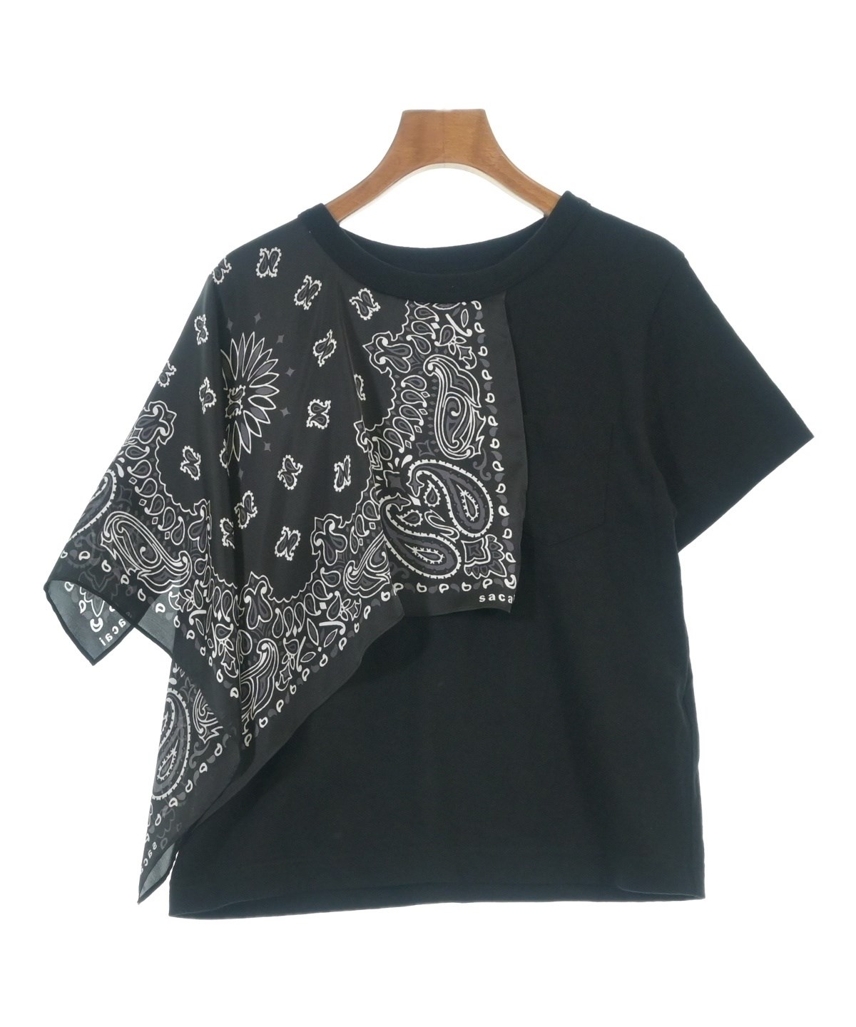 【美品】sacai トップス　インナー付き　夏 サイズ2（Ｍ） sacai（サカイ）Tシャツ・カットソー 黒 サイズ:2(M位) レディース