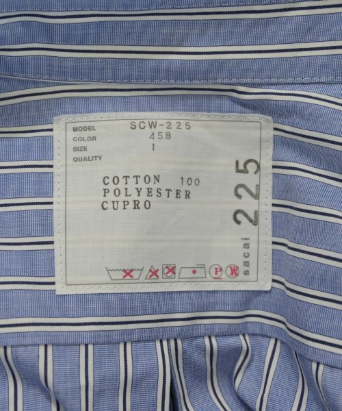 sacai（サカイ）シャツワンピース 青 サイズ:1(S位) レディース/2200704894013