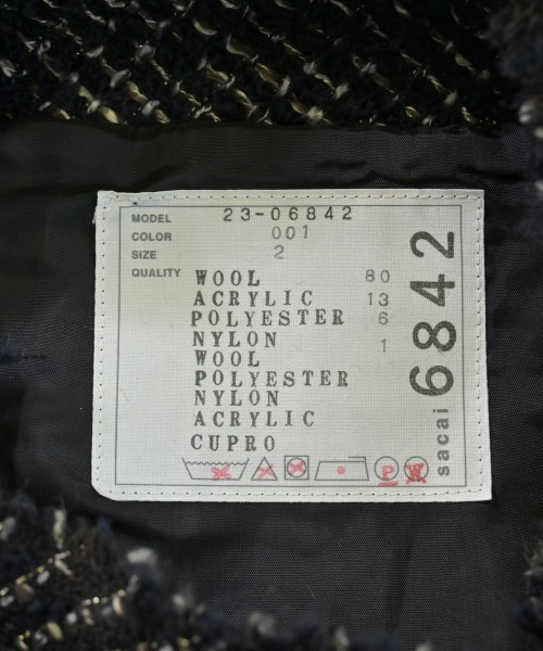 sacai（サカイ）ジャケット 黒 サイズ:2(M位) レディース/2200704874244