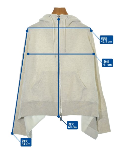 sacai（サカイ）パーカー 白 サイズ:1(S位) レディース/2200706257083