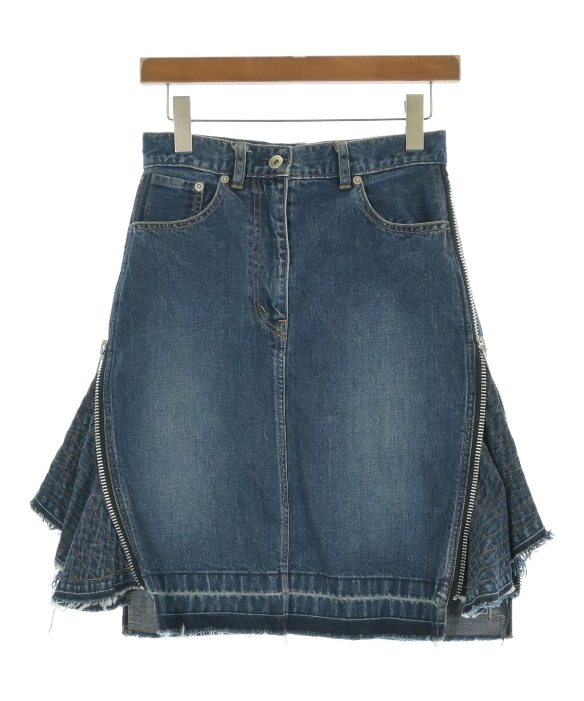 sacai（サカイ）ひざ丈スカート 青 サイズ:1(S位) レディース