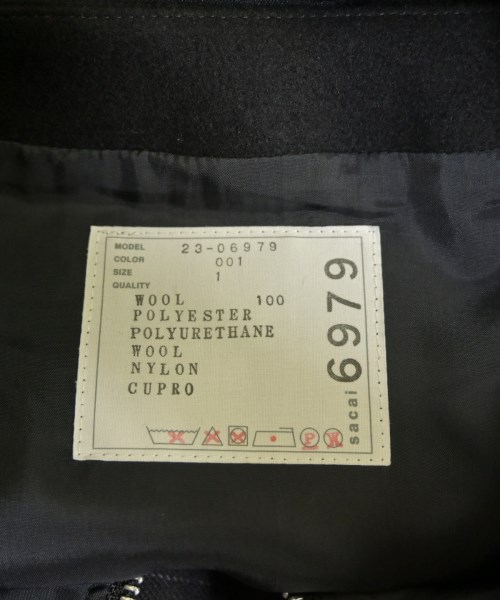 sacai（サカイ）チェスターコート 黒 サイズ:1(S位) レディース/2200706523010