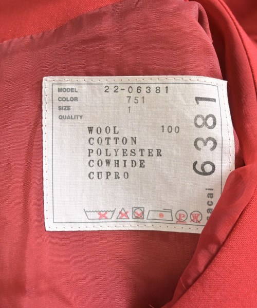 sacai（サカイ）ワンピース 赤 サイズ:1(S位) レディース/2200707841014