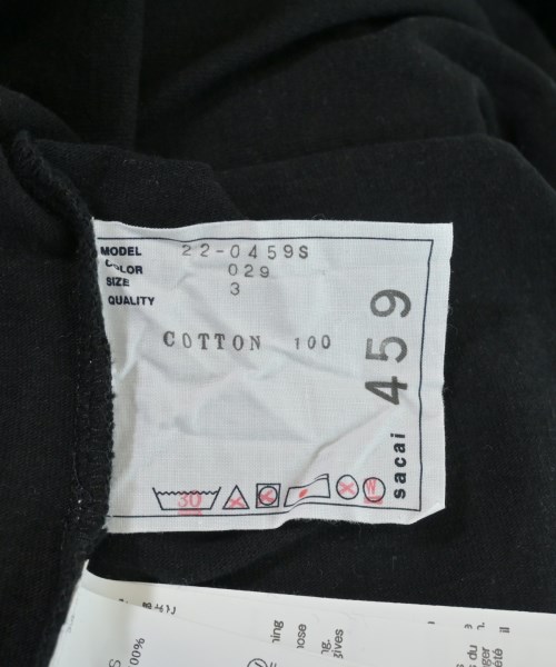 sacai（サカイ）Tシャツ・カットソー 黒 サイズ:3(L位) メンズ/2200662536239
