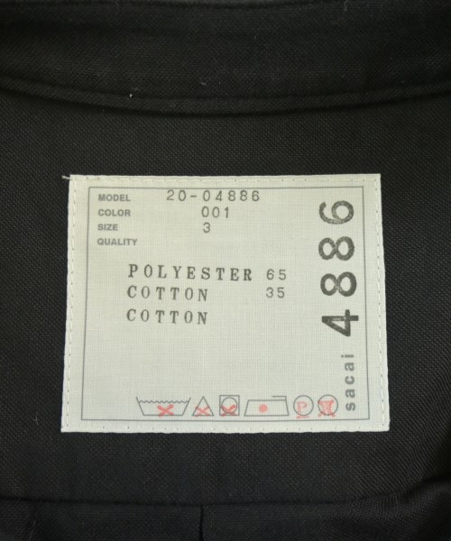 sacai（サカイ）カジュアルシャツ 黒 サイズ:3(L位) レディース/2200662536314