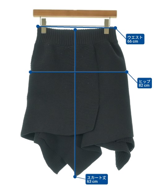 sacai（サカイ）ひざ丈スカート 黒 サイズ:1(S位) レディース/2200662948070