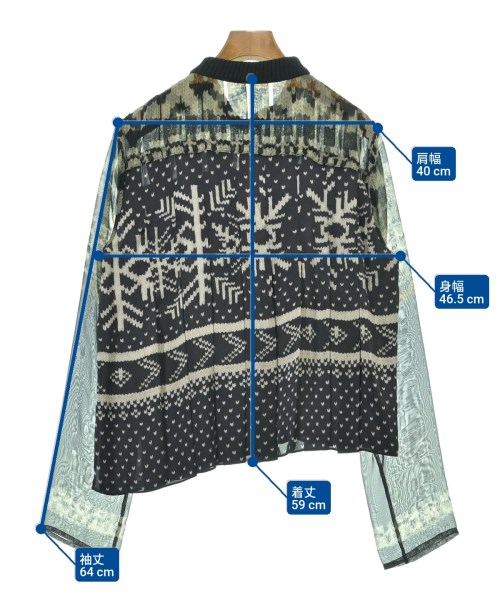 sacai（サカイ）ブラウス 紺 サイズ:3(L位) レディース/2200665125126