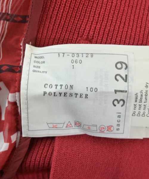 sacai（サカイ）カーディガン 赤 サイズ:1(S位) レディース/2200665174063