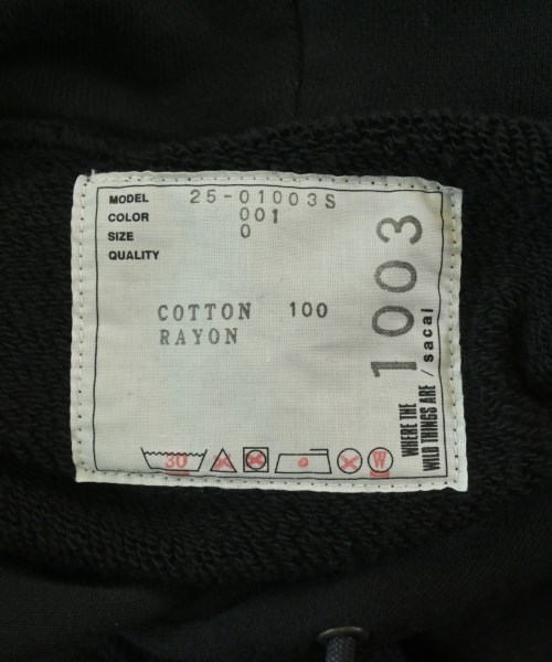 sacai（サカイ）パーカー 黒 サイズ:0(XS位) レディース/2200661741078