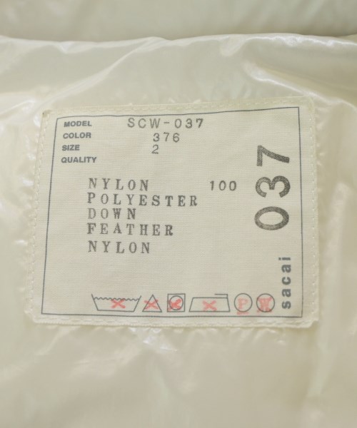 sacai（サカイ）ダウンジャケット/ダウンベスト 白 サイズ:2(M位) レディース/2200665688010