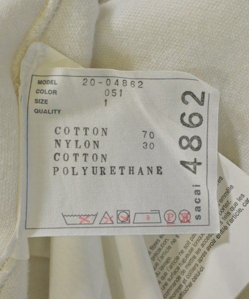 sacai（サカイ）パーカー 白 サイズ:1(S位) レディース/2200666789013