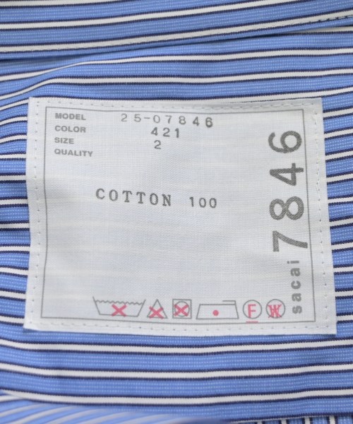 sacai（サカイ）カジュアルシャツ 青 サイズ:2(M位) レディース/2200664055066