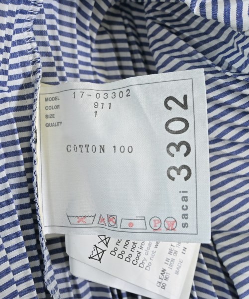 sacai（サカイ）カジュアルシャツ 青 サイズ:1(S位) レディース/2200665743016