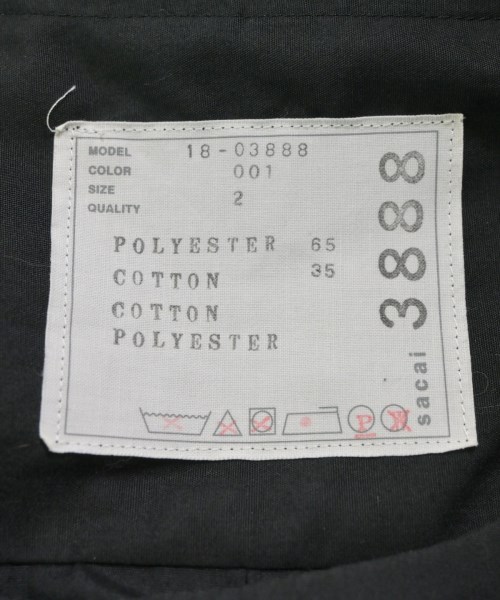 sacai（サカイ）ブラウス 黒 サイズ:2(M位) レディース/2200669210026