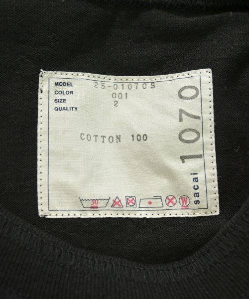 sacai（サカイ）Tシャツ・カットソー 黒 サイズ:2(M位) メンズ/2200729570084