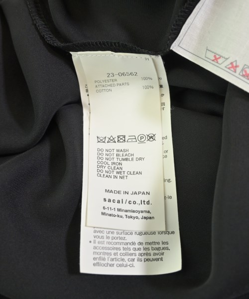 sacai（サカイ）ワンピース 黒 サイズ:1(S位) レディース/2200730072263